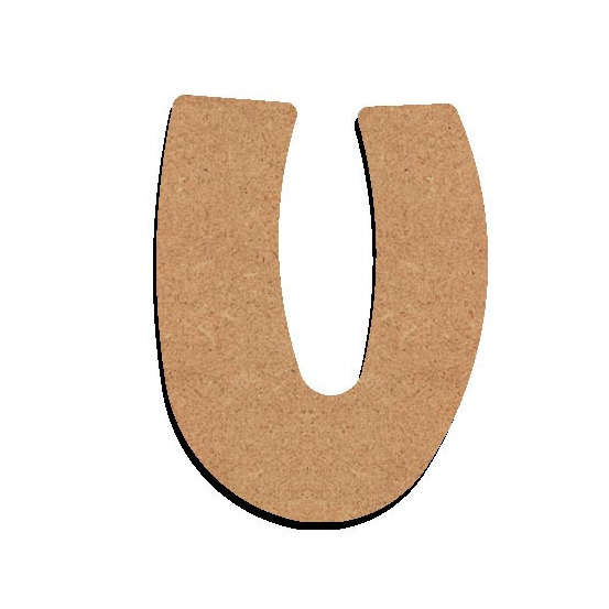 Forme en médium - Lettre majuscule U (8x6cm)
