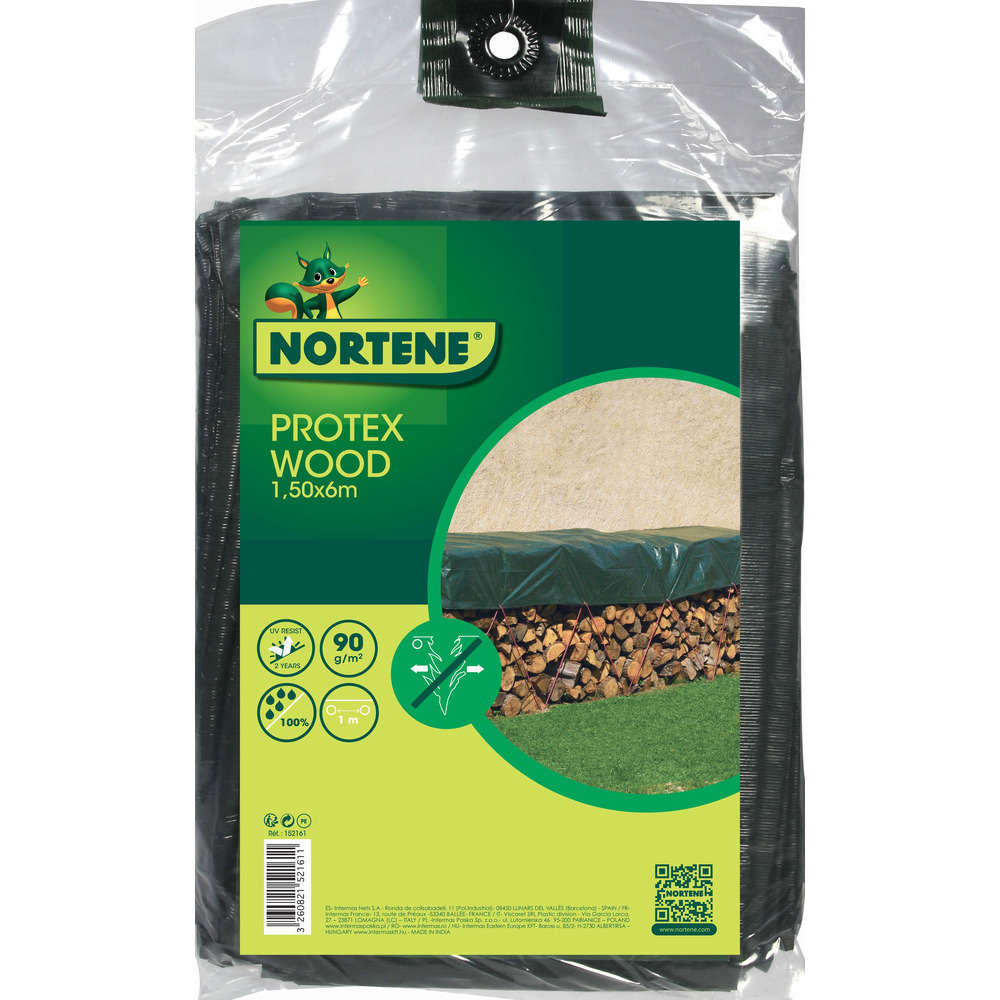 Bache tas de bois vert 1,50X6M