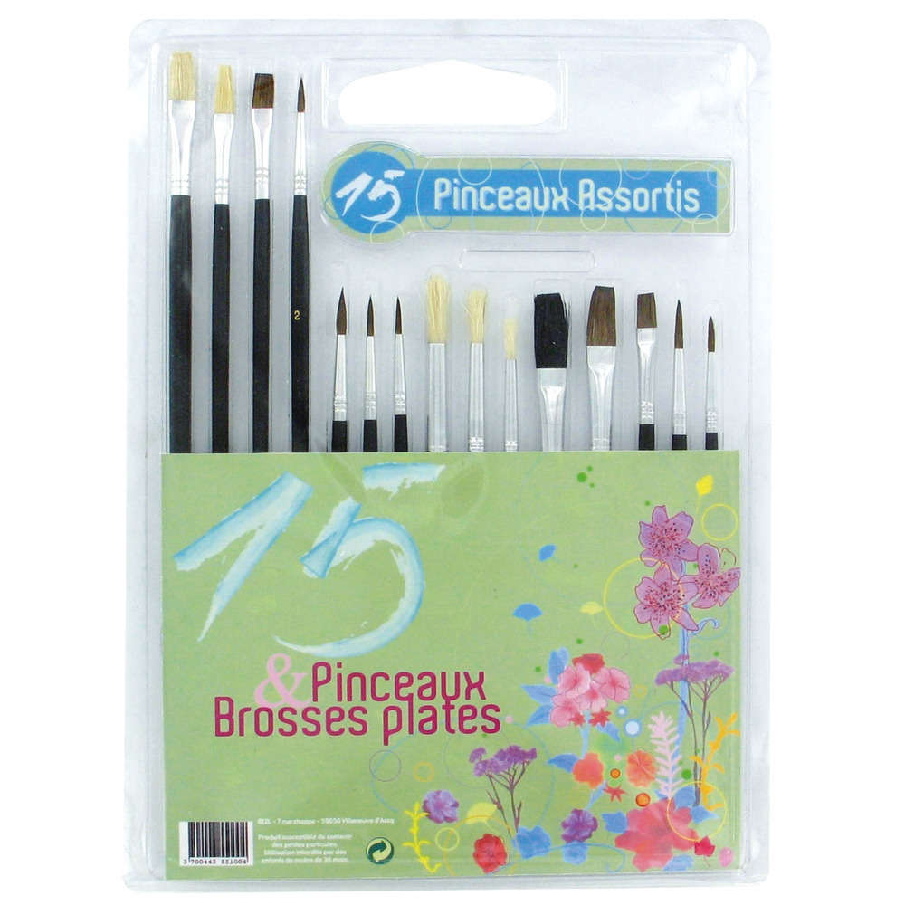 Assortiment 15 pinceaux