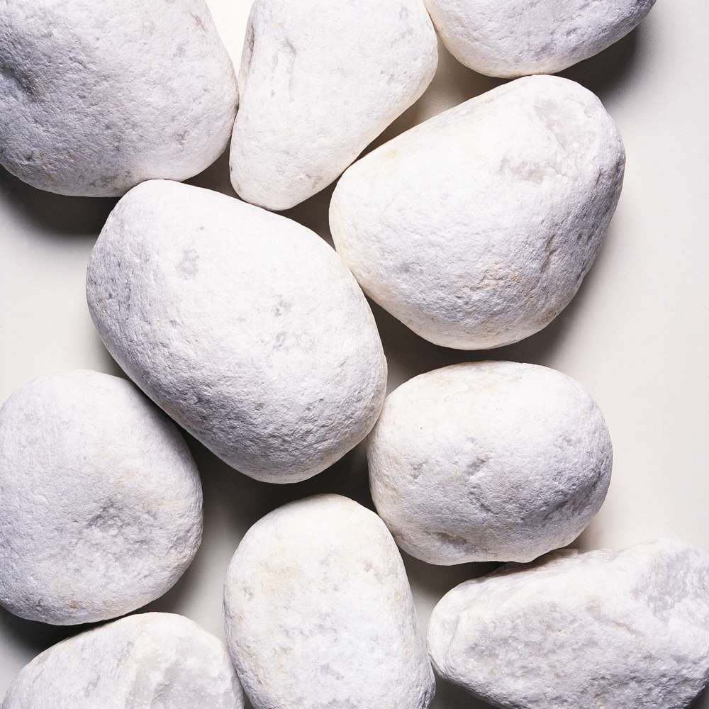 Galets Snow white 100/200mm, blanc - environ 15kg