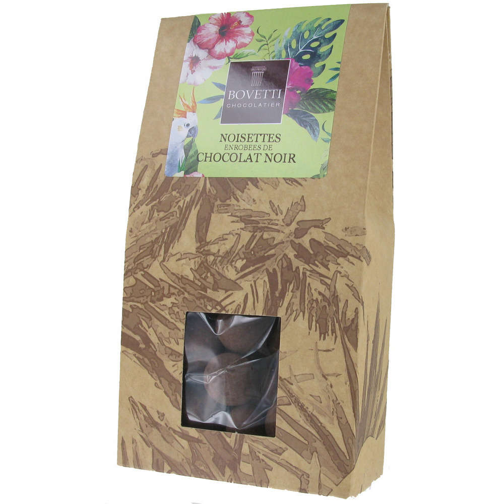 Etui noisettes enrobees au chocolat noir 120g