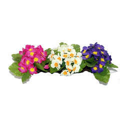Bouquet de primeveres en coloris assortis, soie, H20Cm - L20Cm, 0,1Kg