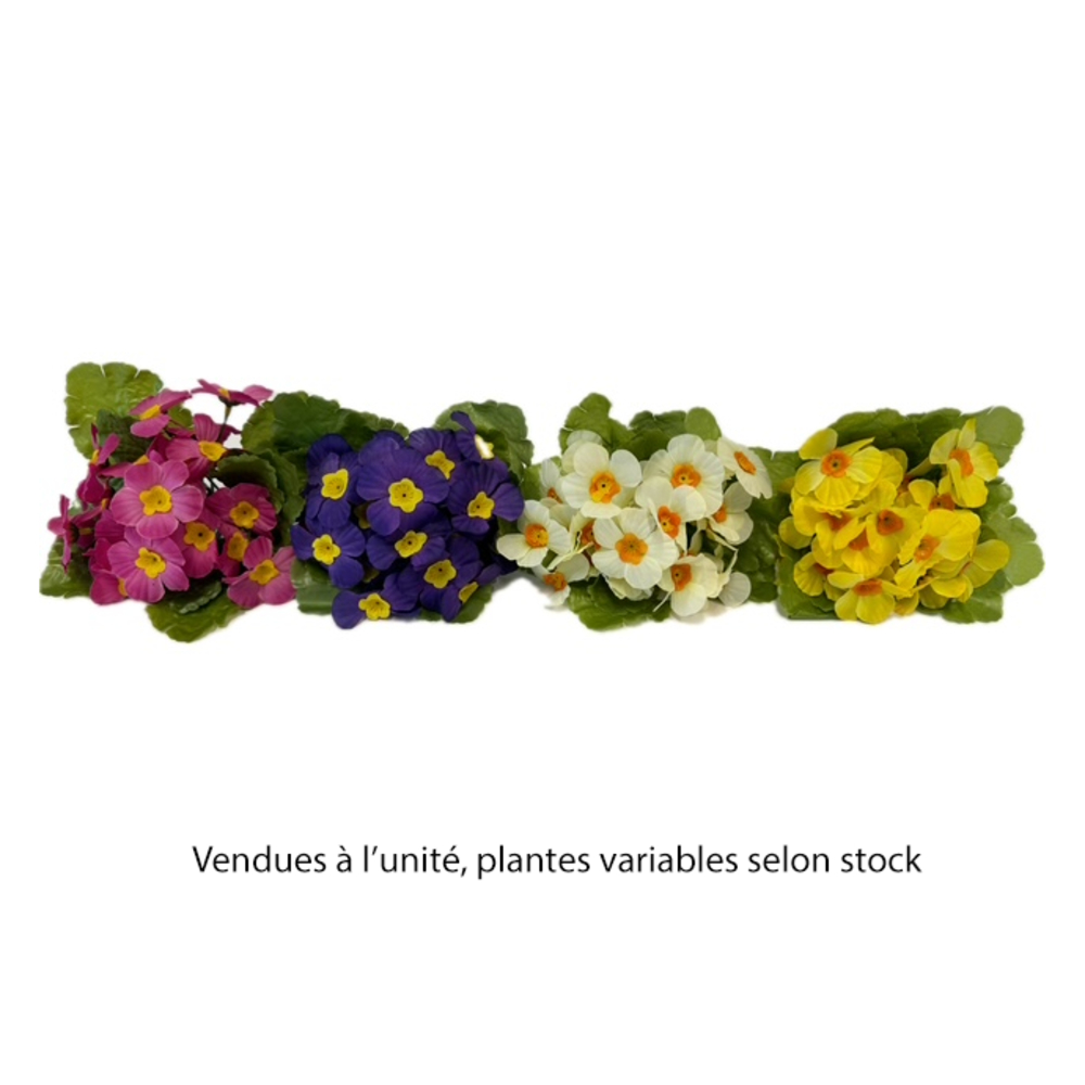 Bouquet de primeveres en coloris assortis, soie, H20Cm - L20Cm, 0,1Kg