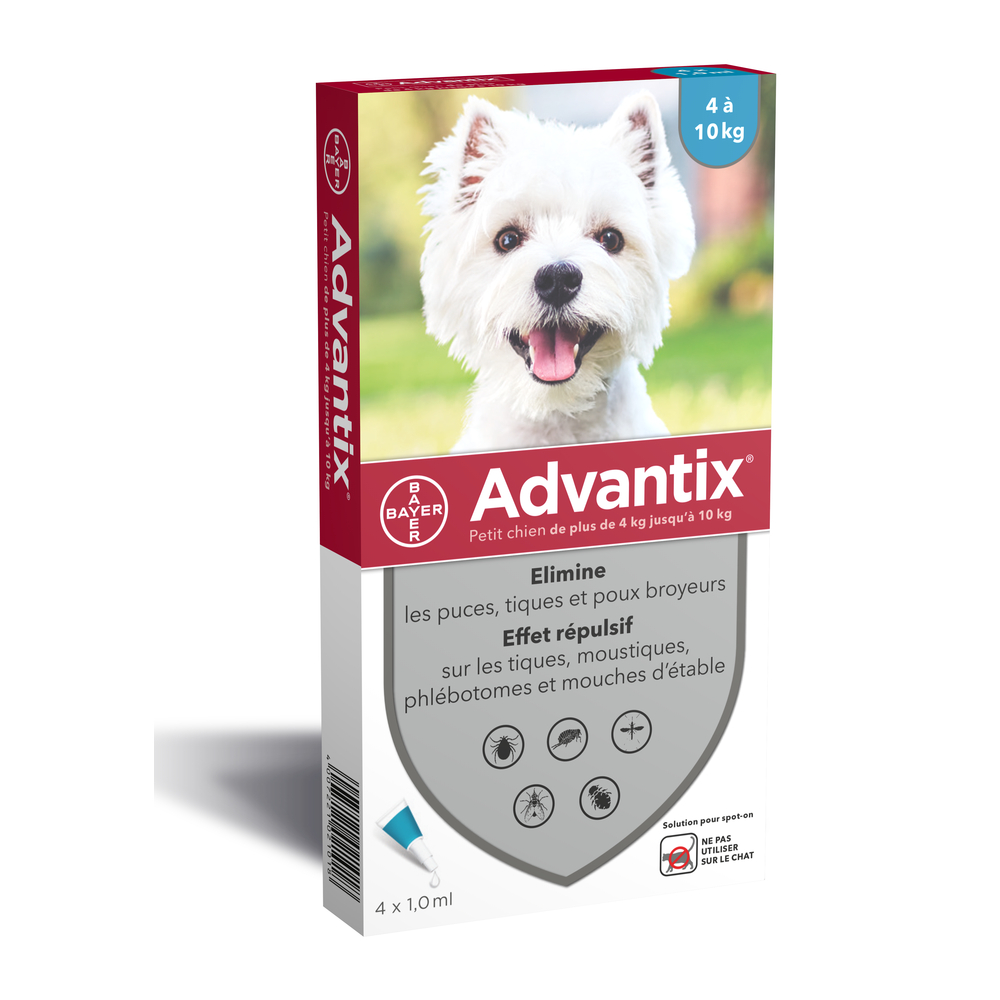 Pipette antiparasitaire petit chien advantix x4