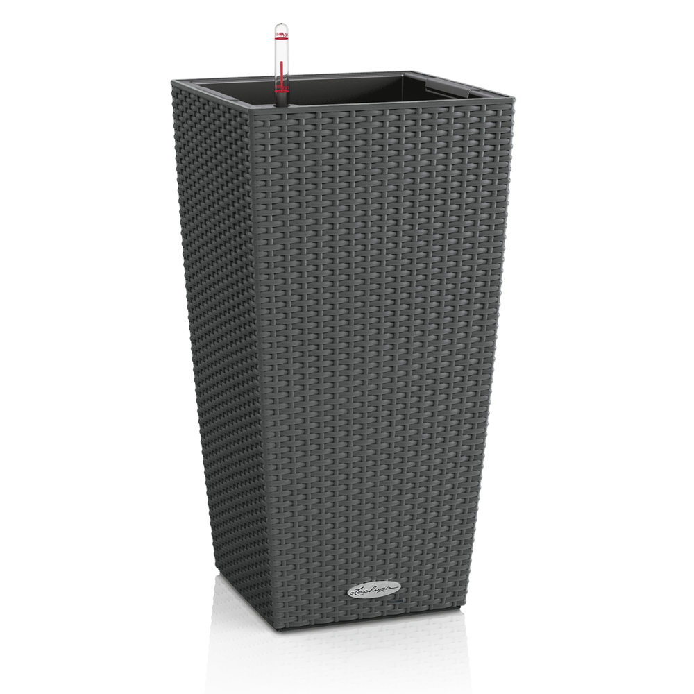 Pot Cubico Cottage en polypropylène, granit L. 30 x H. 56 cm