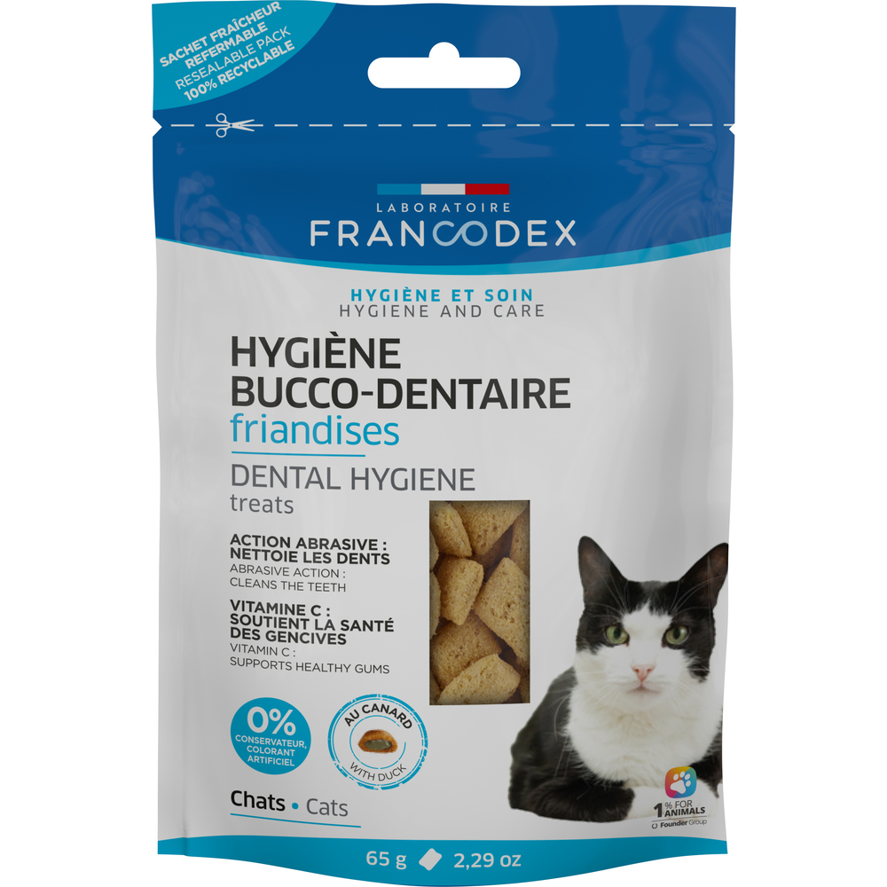 Friandises hygiène bucco-dentaire pour chaton et chat adulte : 60gr