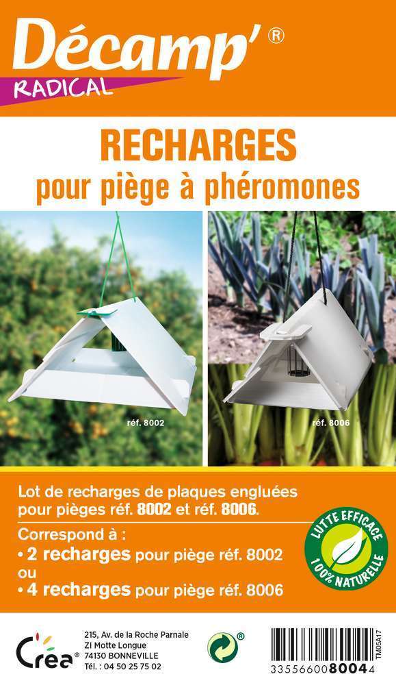Lot de recharges de plaques engluées pour pièges réf 8002 et 8006