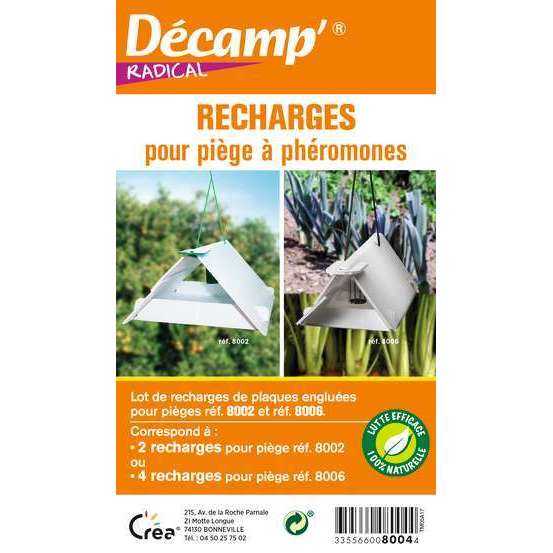 Lot de recharges de plaques engluées pour pièges réf 8002 et 8006