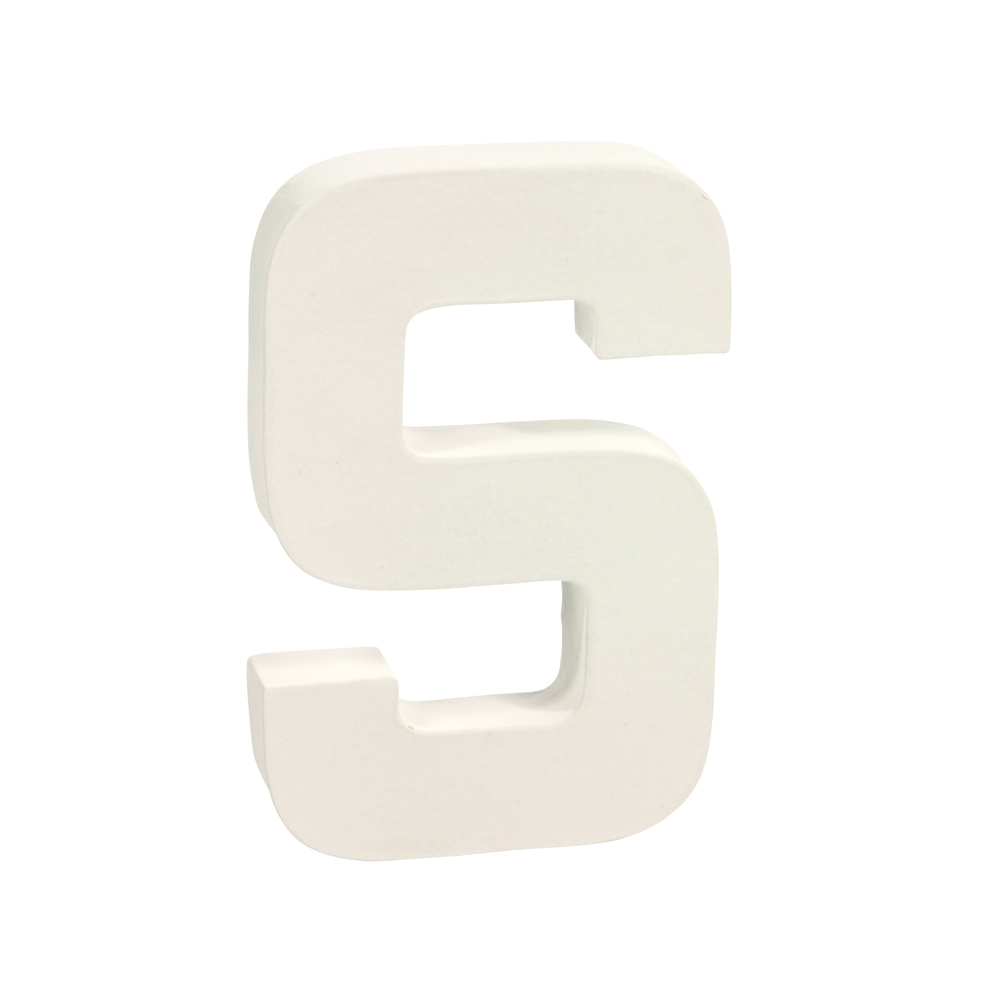 Lettre S, en papier mâché L. 20,5 cm