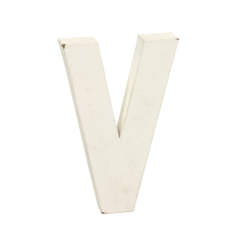Lettre V, en papier mâché L. 20,5 cm