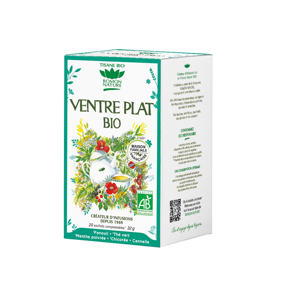 Tisane bio ventre plat, fenouil et chicorée - 20 sachets
