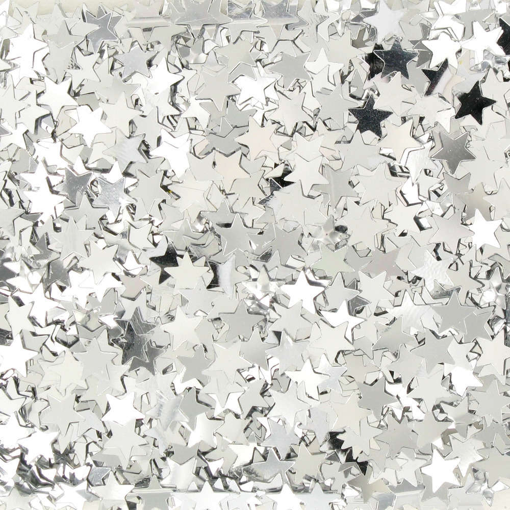 Paillettes Etoiles argentées, le sachet de 50 grs