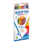 Crayons de couleurs Giotto Stilnovo x 12, dans étui avec accroche