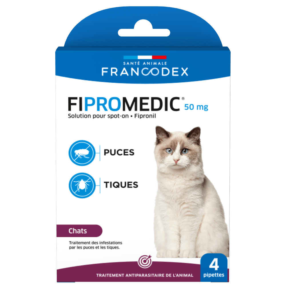 Fipromedic 50mg pour chat : 4 pipettes de 0,5ml