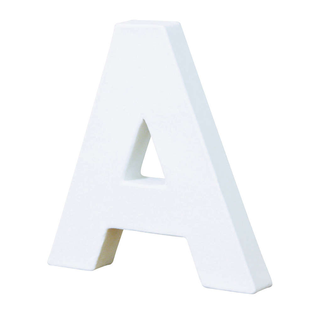 Lettre A, en papier mâché L. 12 cm