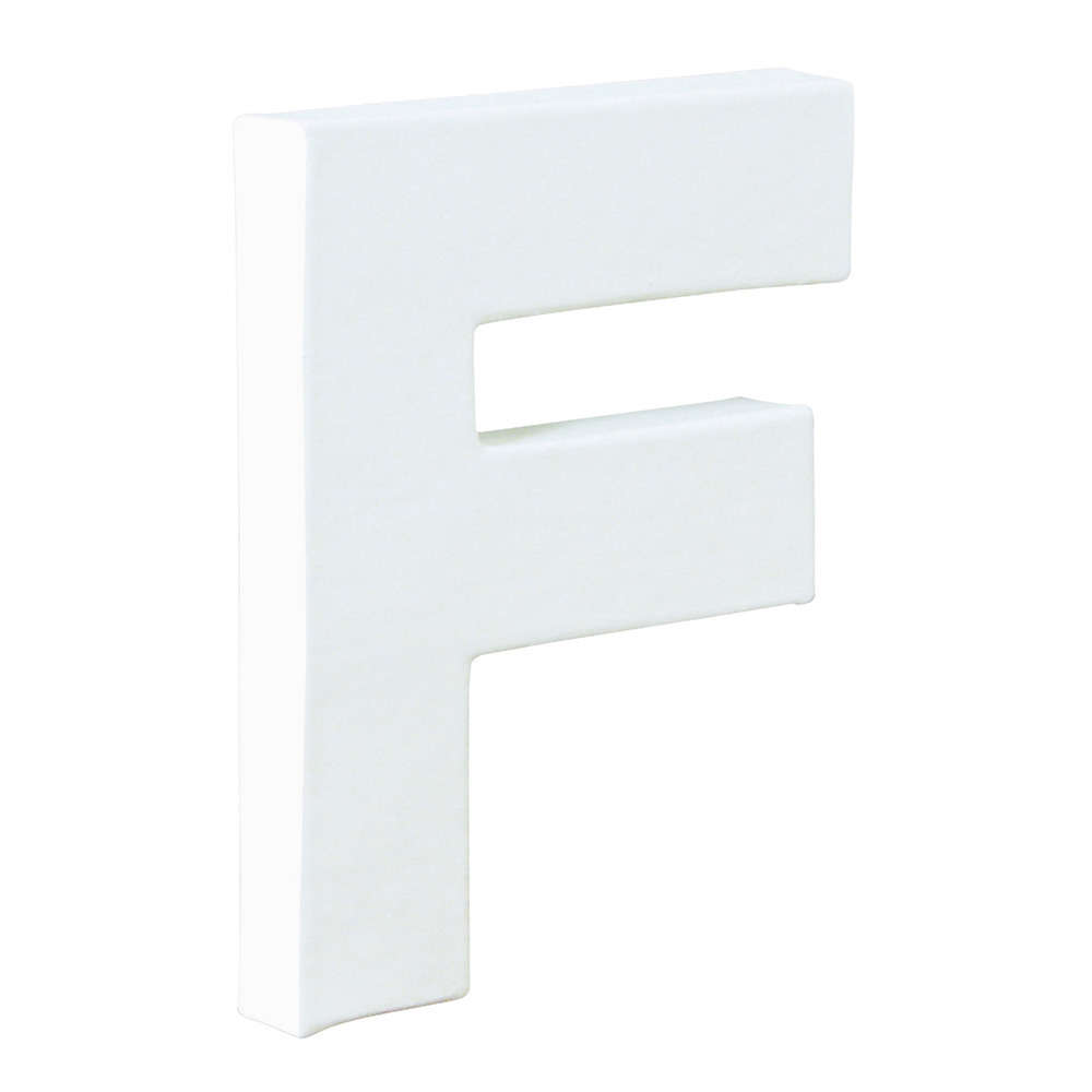 Lettre F, en papier mâché L. 12 cm