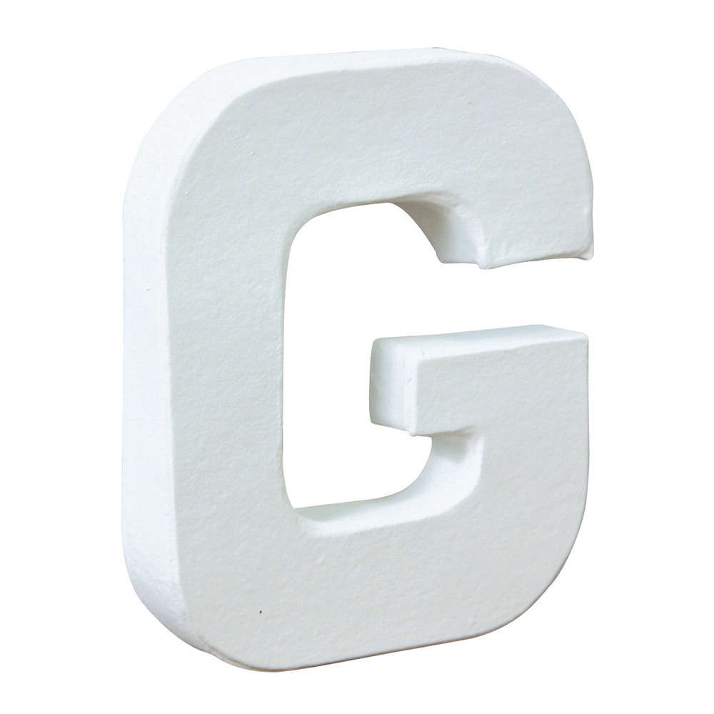 Lettre G, en papier mâché L. 12 cm