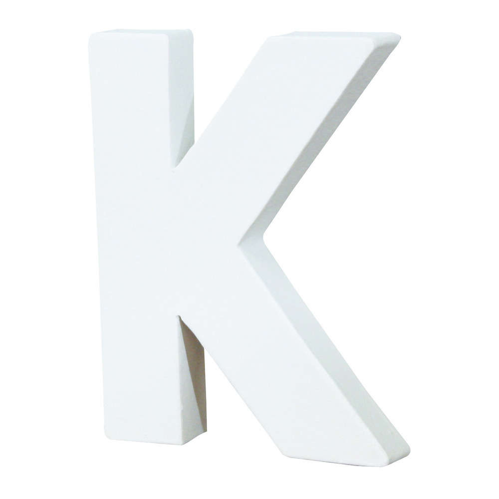 Lettre K, en papier mâché L. 12 cm