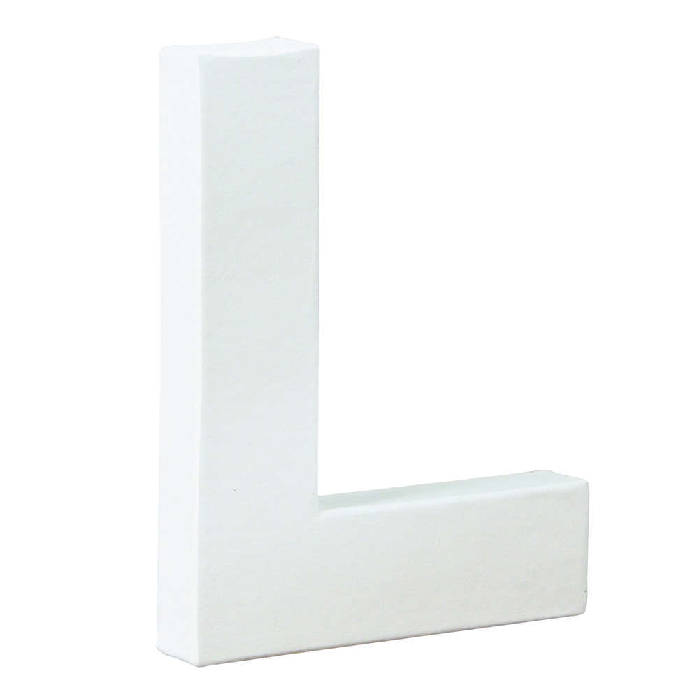 Lettre L, en papier mâché L. 12 cm