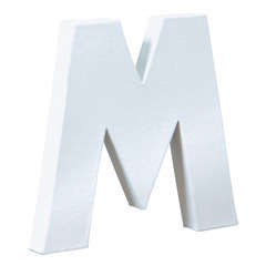 Lettre M, en papier mâché L. 12 cm