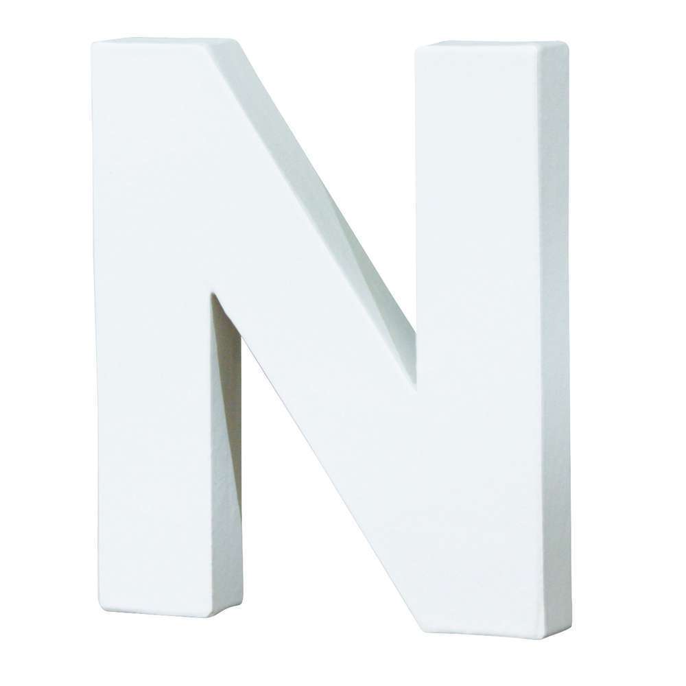 Lettre N, en papier mâché L. 12 cm