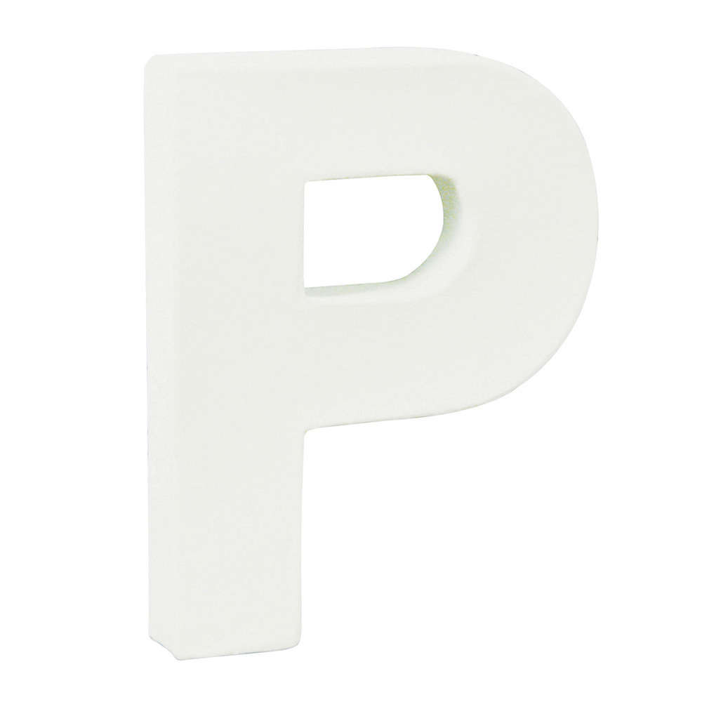 Lettre P, en papier mâché L. 12 cm