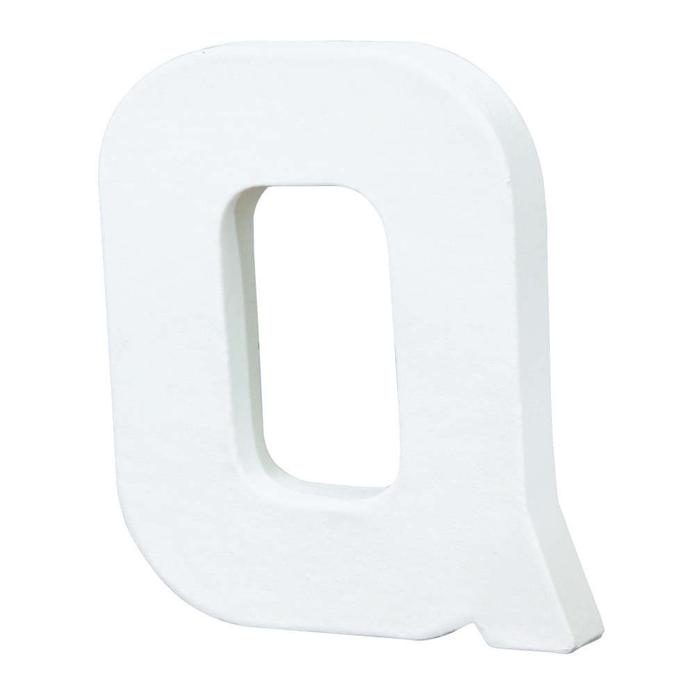 Lettre Q, en papier mâché L. 12 cm