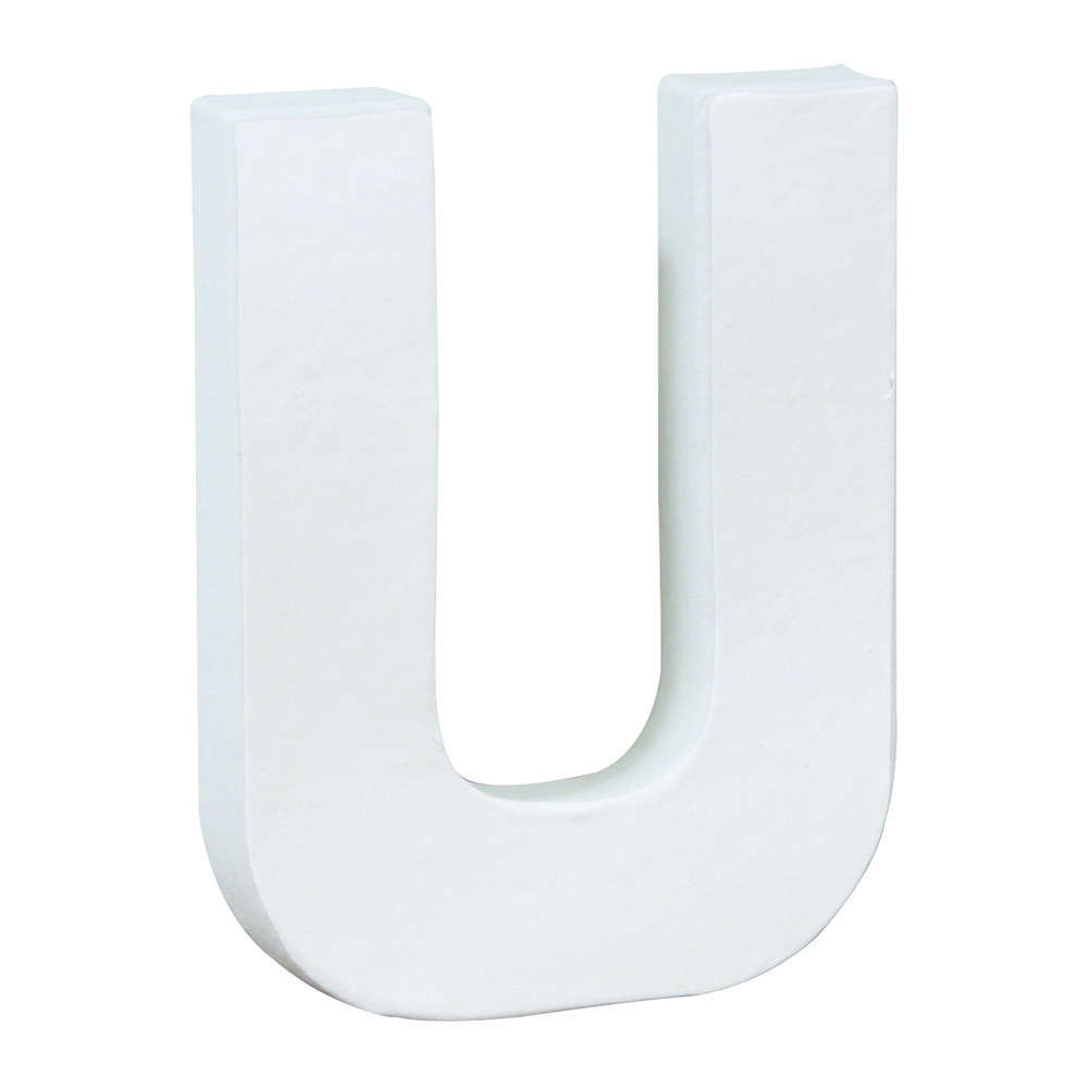 Lettre U, en papier mâché L. 12 cm