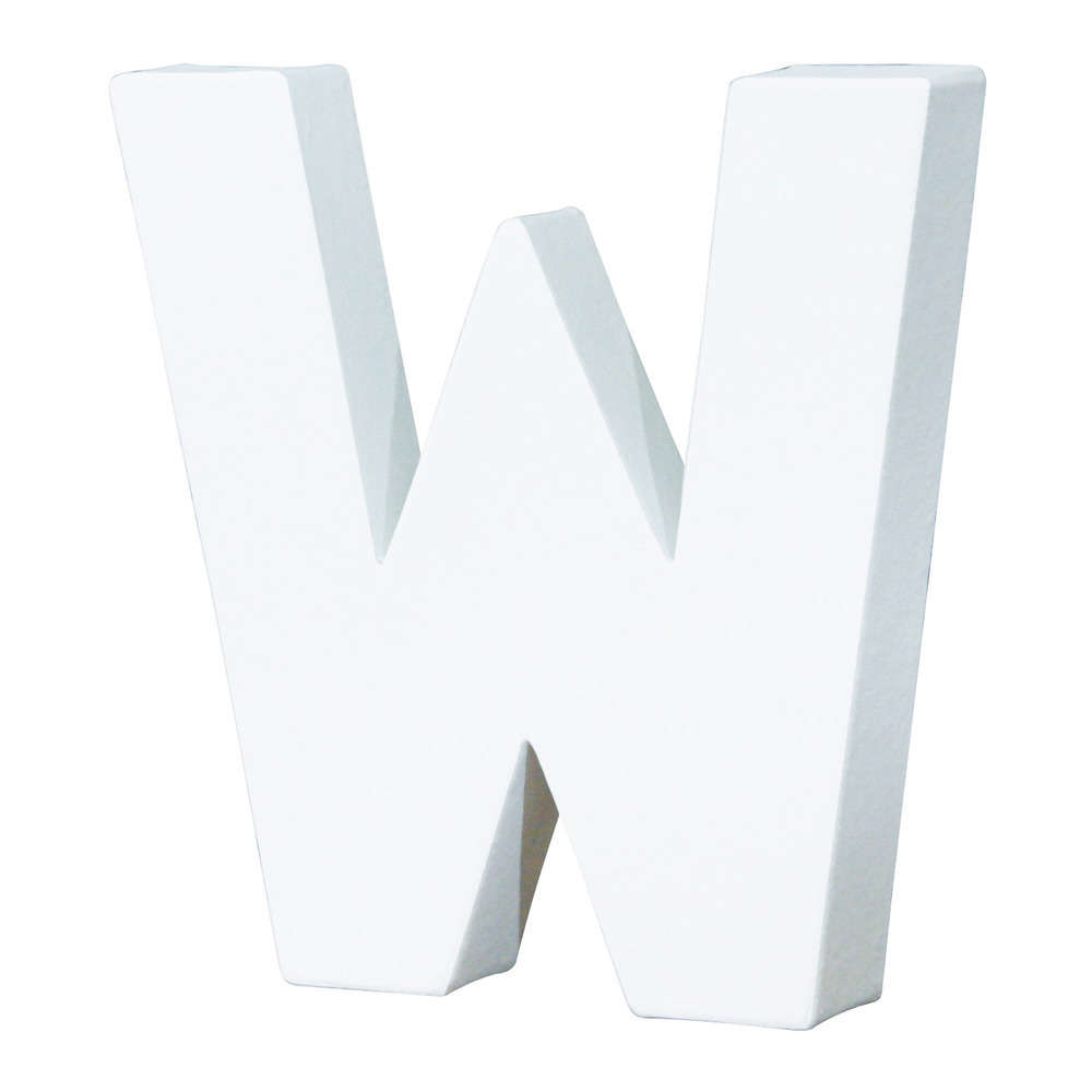 Lettre W, en papier mâché L. 12 cm