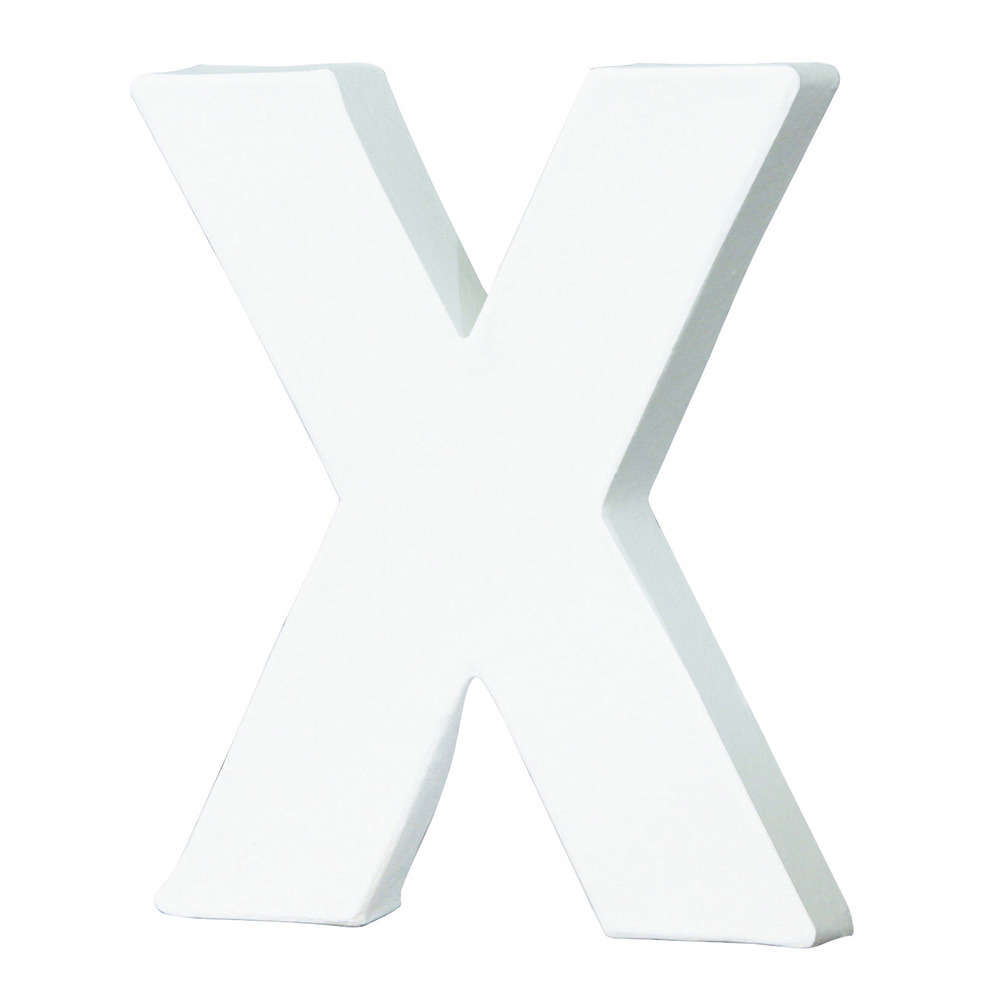 Lettre X, en papier mâché L. 12 cm