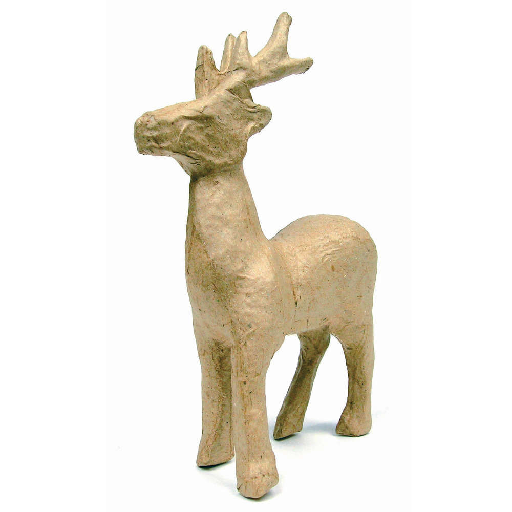 Renne debout, en papier maché L. 11 x 5 x H. 16 cm