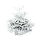 Sapin de Noël floqué Abies nordmann - blanc ignifugé : 90/100 cm buché
