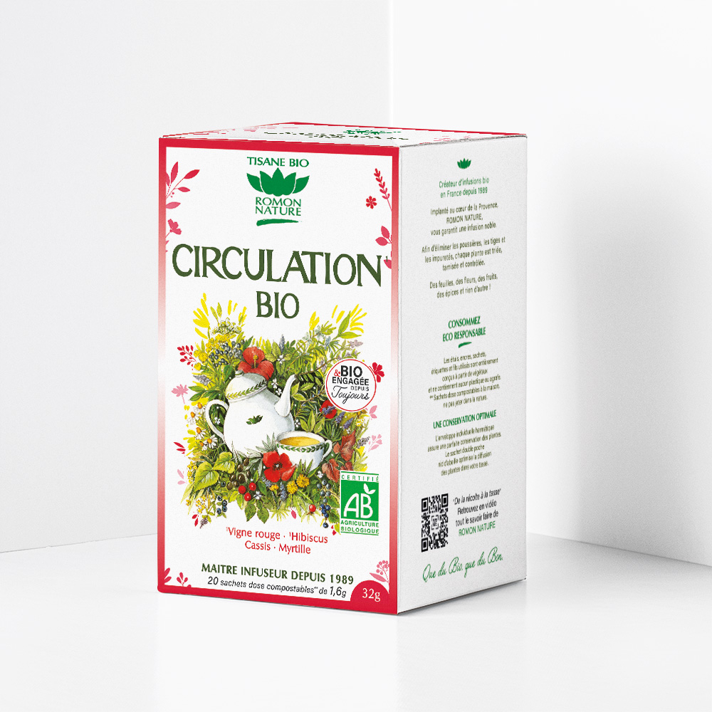 Boîte de tisane bio, pour circulation sanguine - 20 sachets