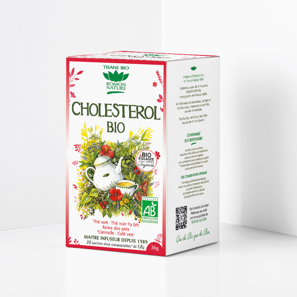Boîte de tisane bio, contre le mauvais cholestérol - 20 sachets