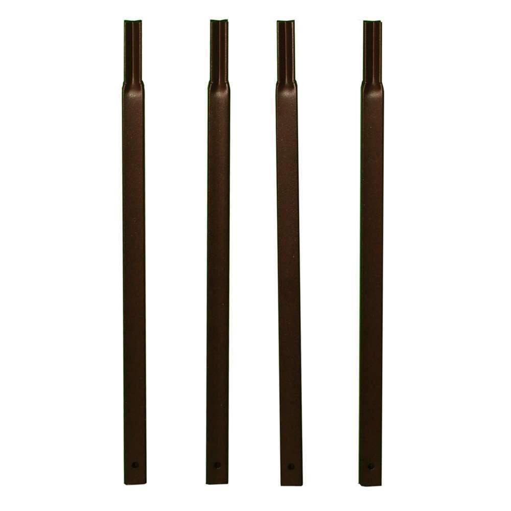 Tubes carrés en acier à enfoncer x4, coloris fer vieilli H. 40 cm