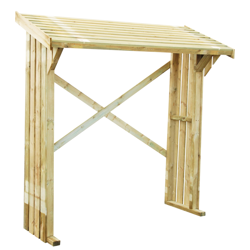 Bûcher 2 stères, en bois imprégné - L. 180 cm (hors-tout)