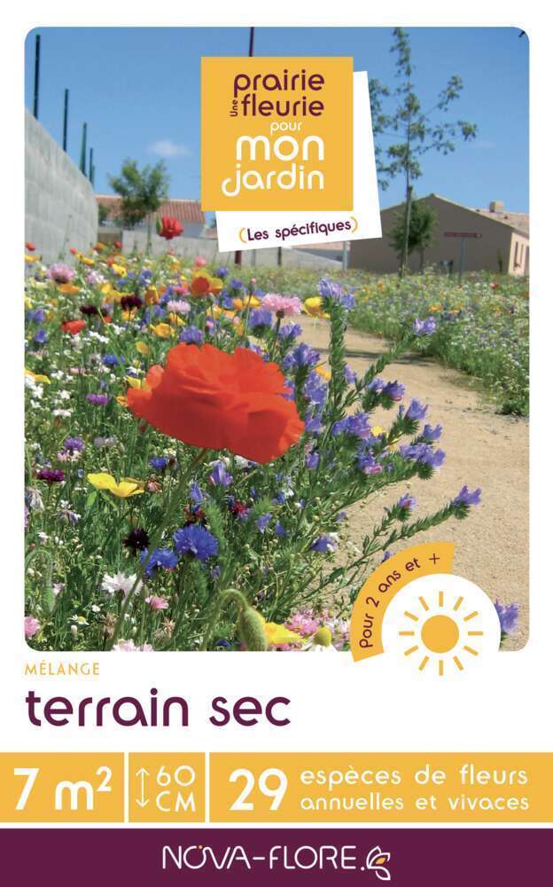 MÃ©lange fleuri Terrain sec 7m2 : En boite