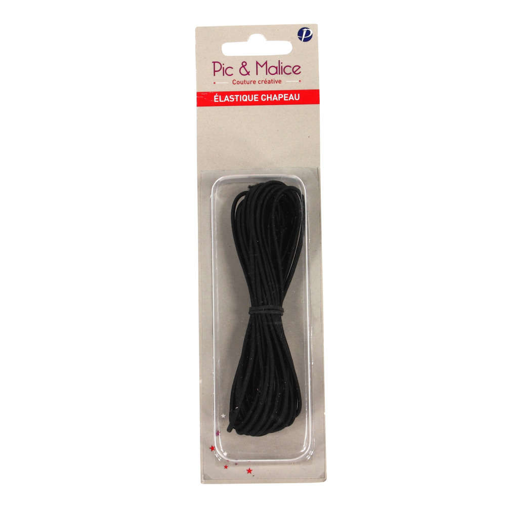 Elastique chapeau, noir L.4m (1,5mm)