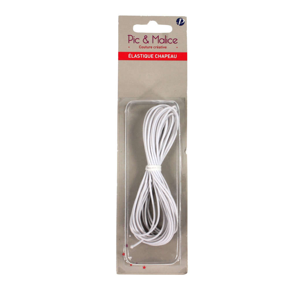 Elastique chapeau, blanc L.4m (1,5mm)