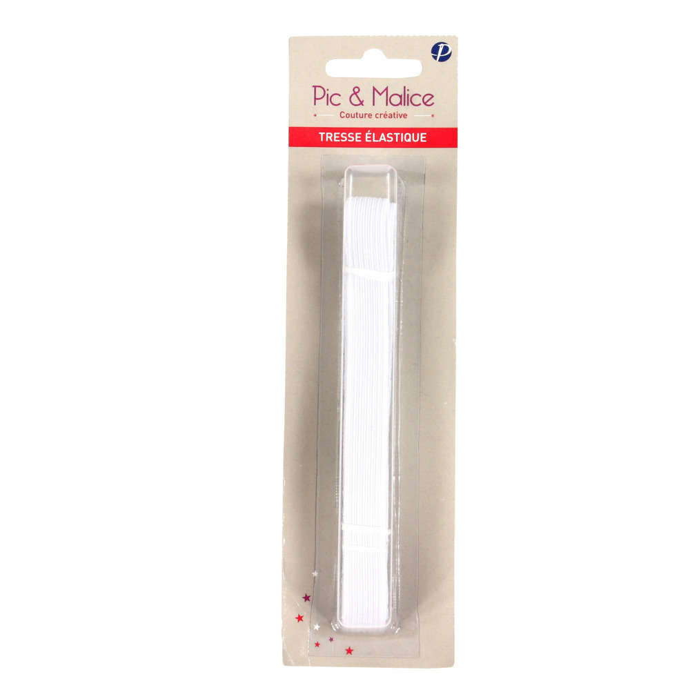 Tresse élastique, blanc L.2m (12mm)