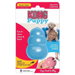 Puppy kong small : plastique bleu blanc L.4,5xl.4,5xH.7,6cm
