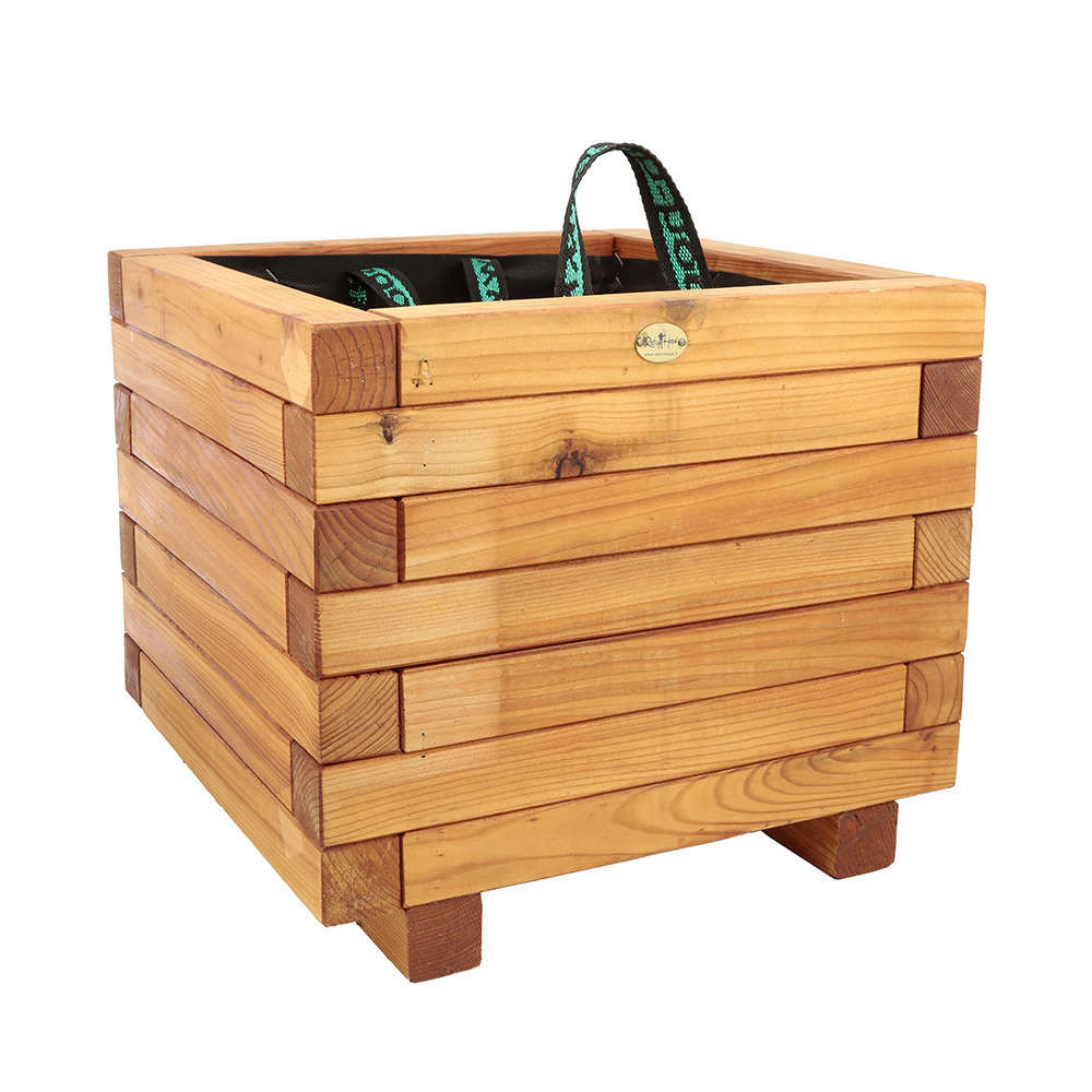 Bac carré en bois de mélèze certifié L. 40 x l. 40 x H. 40 cm