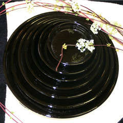 Soucoupe en terre cuite émaillée, coloris Métal Ø 23 cm