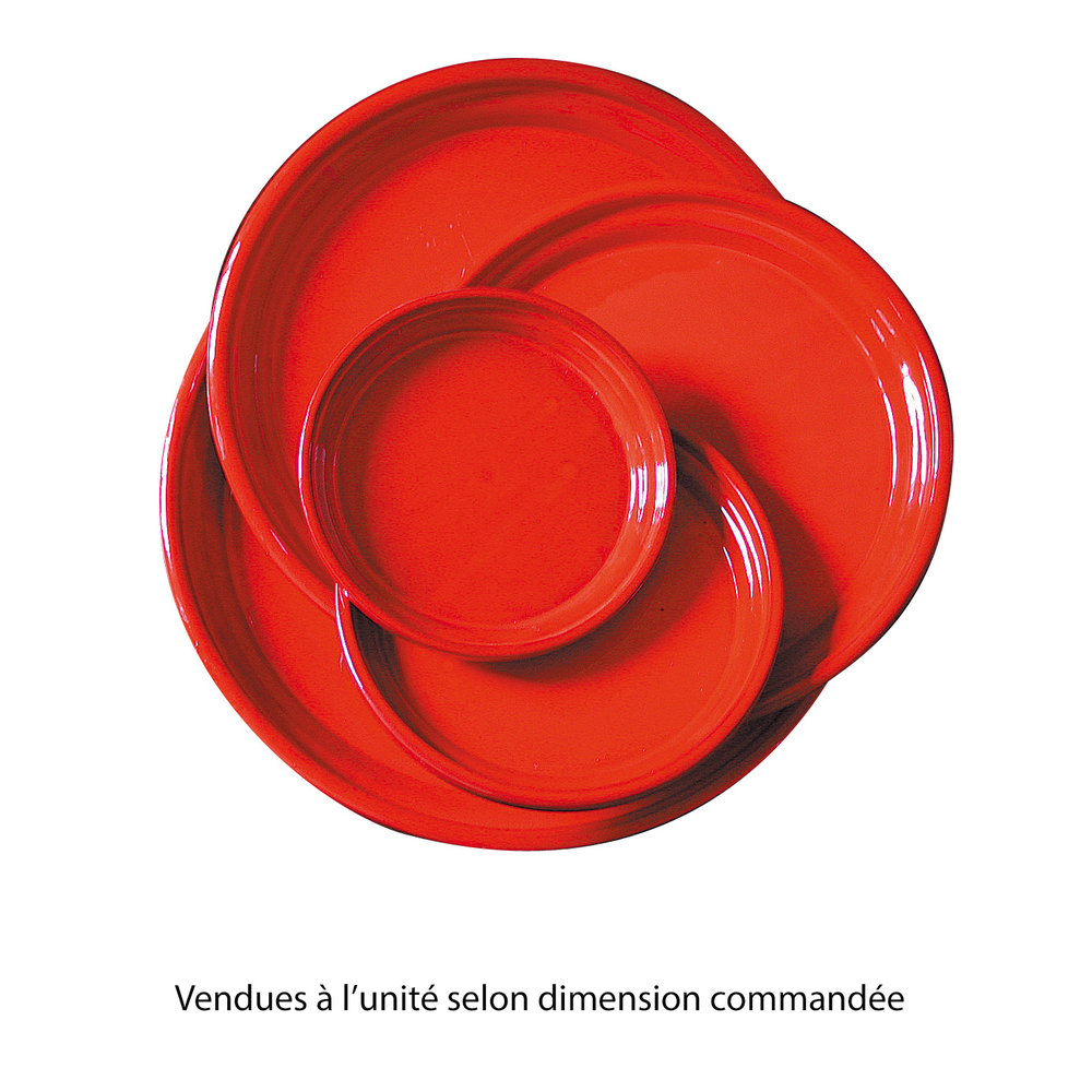 Soucoupe terre cuite émaillée : D.30 cm