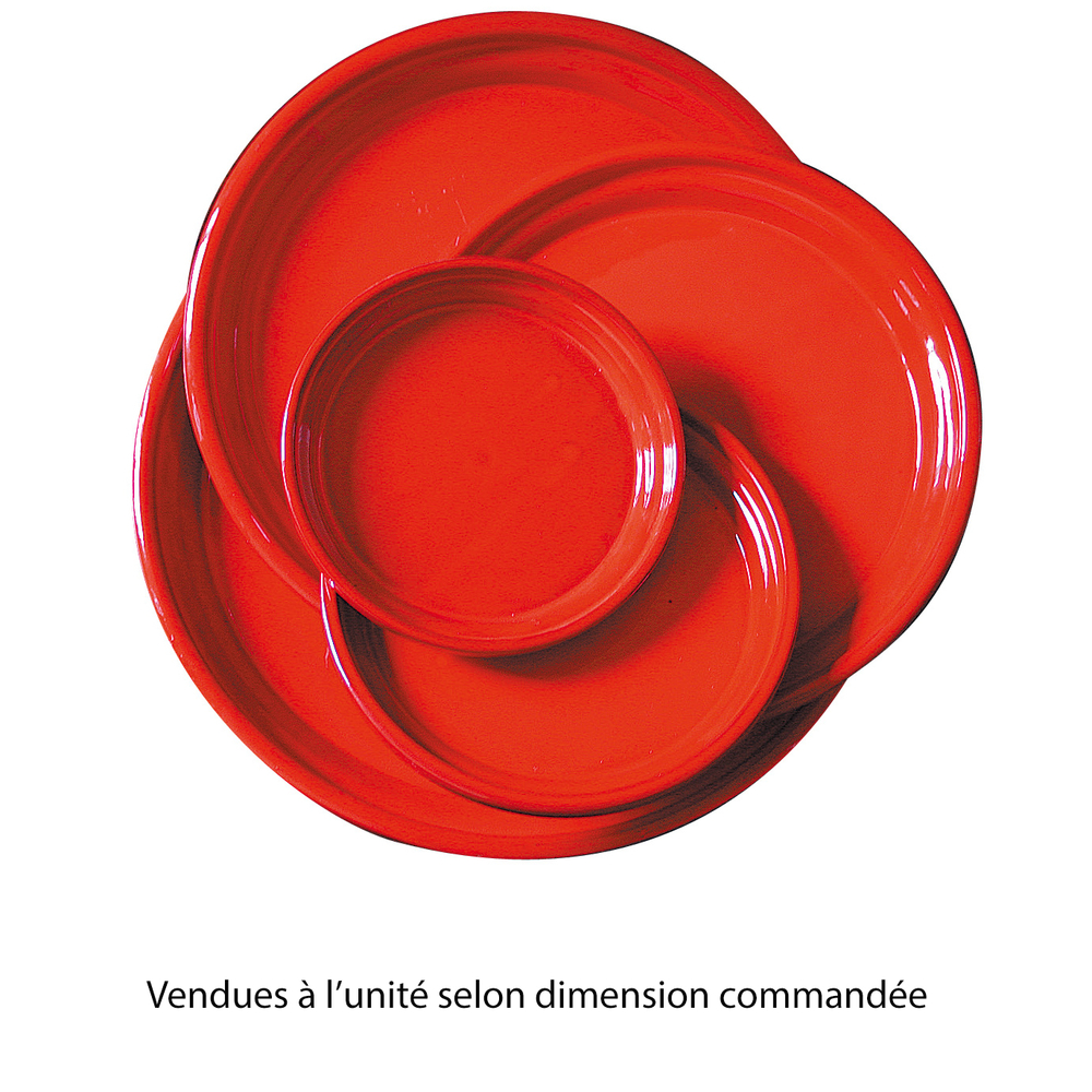 Soucoupe en terre cuite émaillée, coloris coquelicot Ø 42 cm