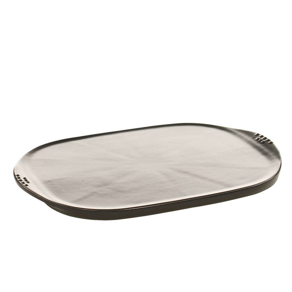 Plancha grand modèle pour barbecue à gaz céramique noire - 48,6x35 cm