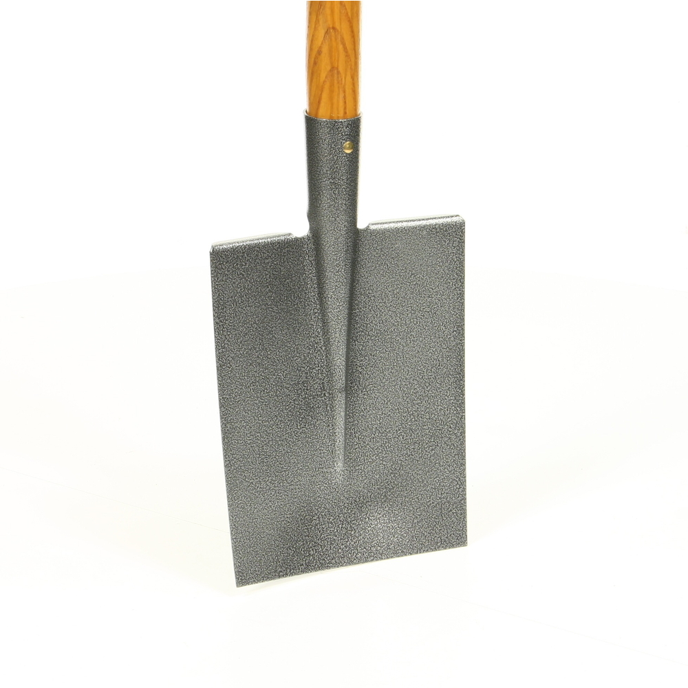 Bêche à rebords : avec manche en bois verni à pomme