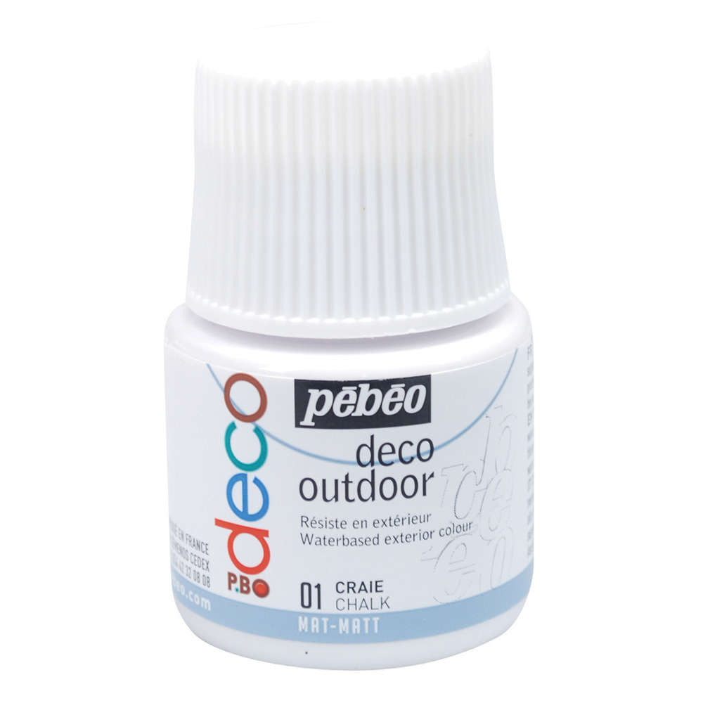 Peinture acrylique extérieure P.Bo deco, 45 ml - Craie