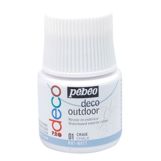 Peinture acrylique extérieure P.Bo deco, 45 ml - Craie