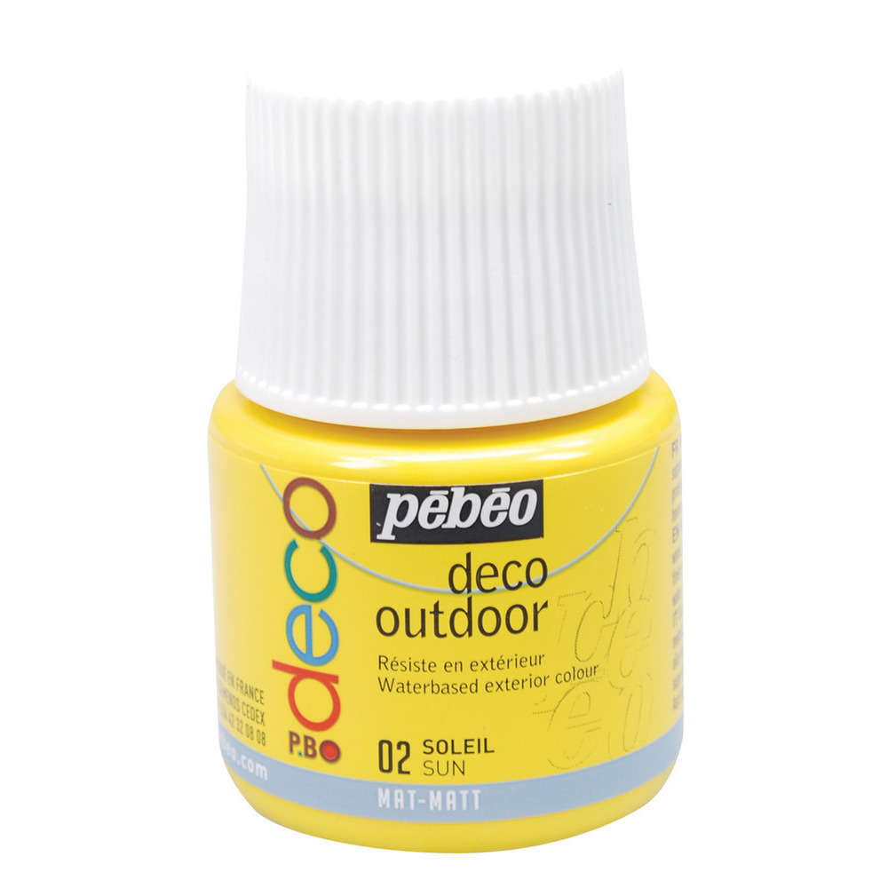 Peinture acrylique extérieure P.Bo deco, 45 ml - Soleil